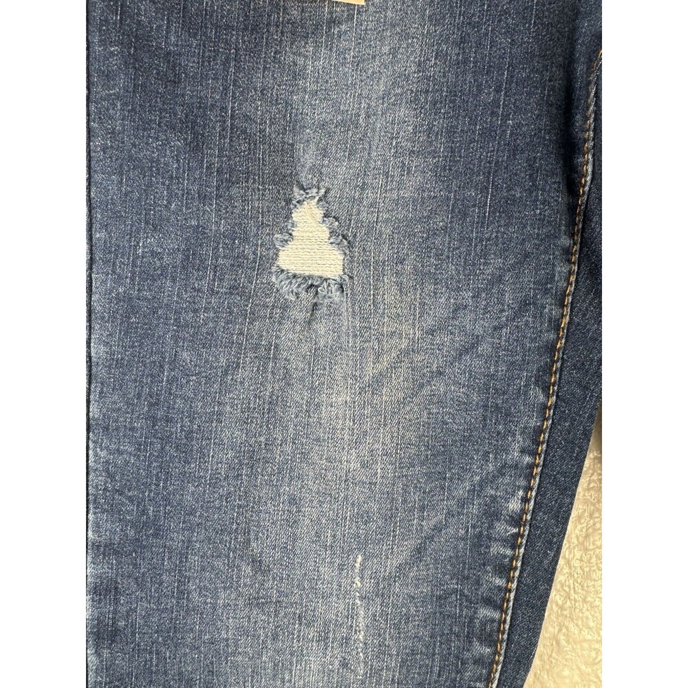 Wax Jean High Rise Denim Skinny Jeans Dark Blue Wash Ripped Distressed Sz 1/25 - Picture 3 of 16